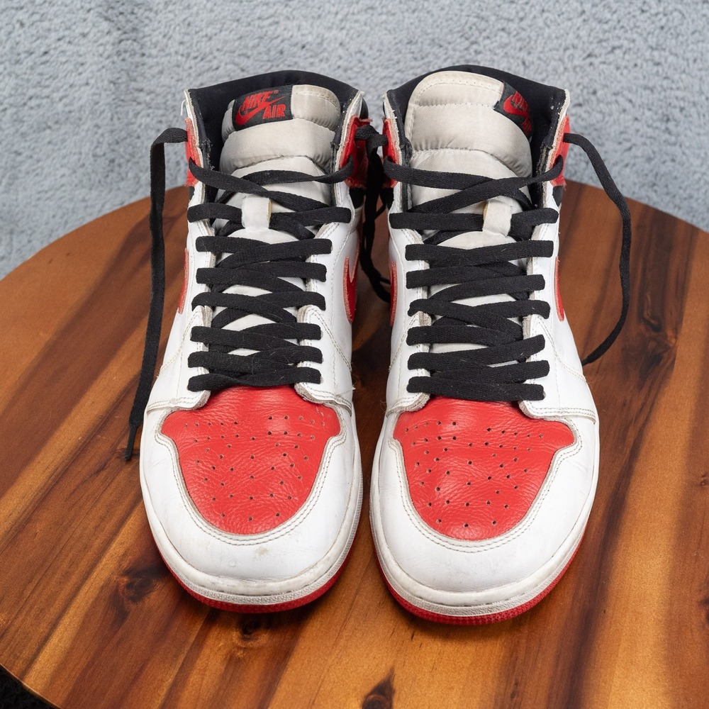 Nike Air Jordan 1 Retro High OG Heritage White Red Shoes Men's Size 12 - Picture 3 of 10